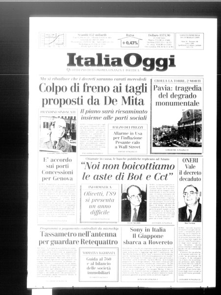 Italia oggi : quotidiano di economia finanza e politica